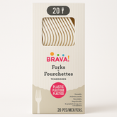 Frosty White Plastic Forks - 20 Pack